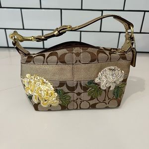 Coach Signature Collection Small handbag with flower appliqués